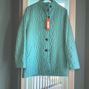 Eleanor Duffy Lizzy Quilted Coat with Button Closure Size 8 NWT